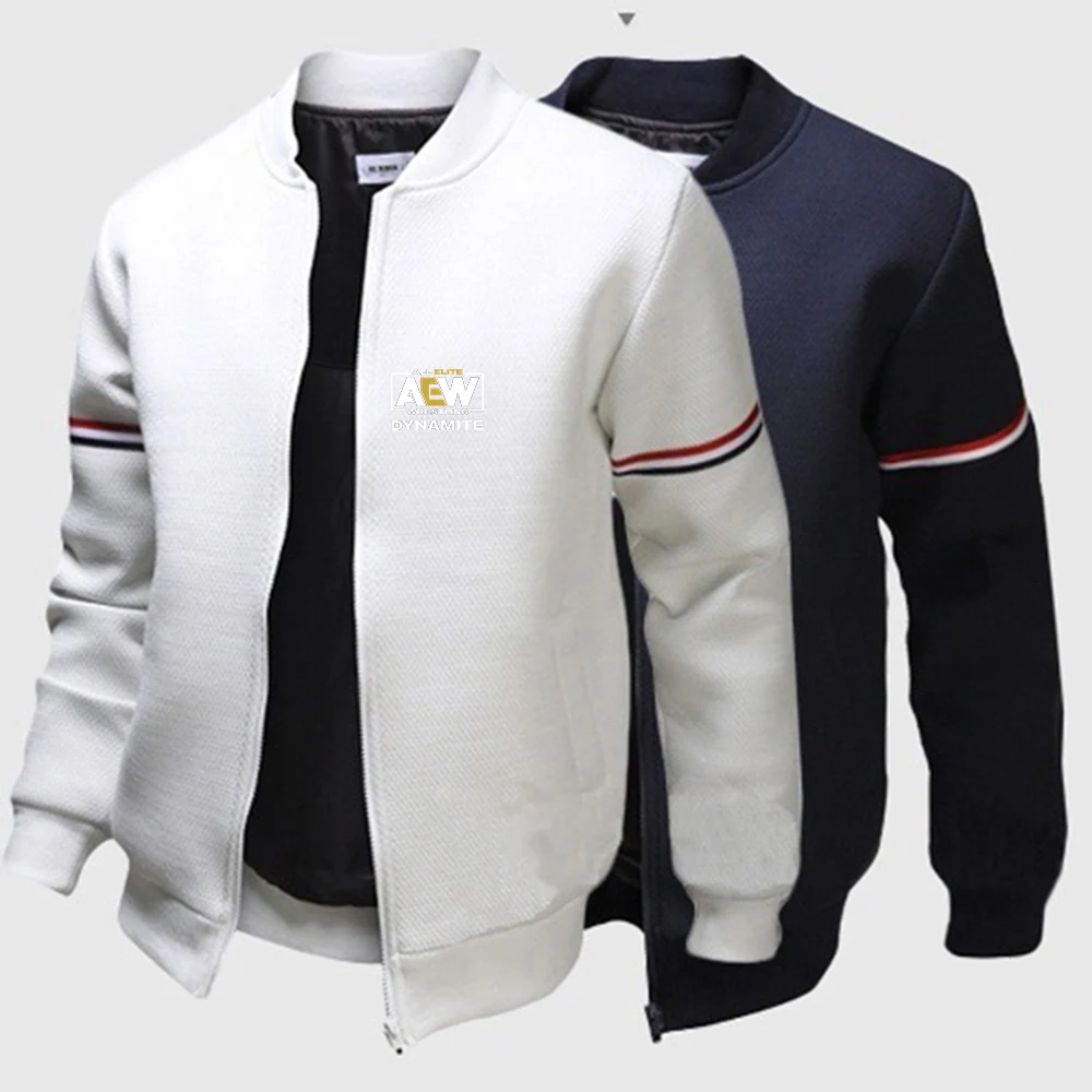 2023 All Elite Aew Wrestling Printing Fashion New Men Primavera Autunno Flight Jacket Girocollo Manica Lunga Tuta Cappotto Top