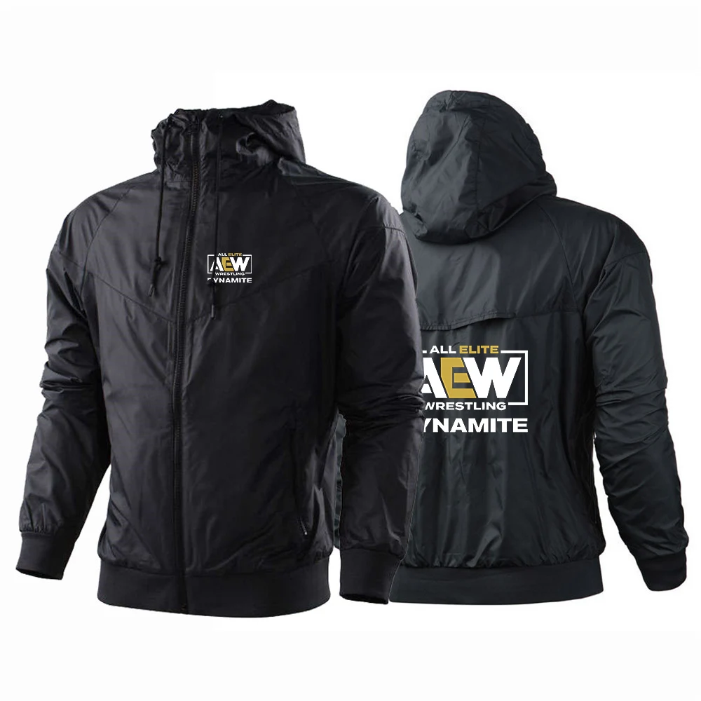 2023 All Elite Aew Wrestling New Print Men Felpa A Vento Con Cappuccio Casual Antivento A Cinque Colori Autunno Fashion Jacket Top
