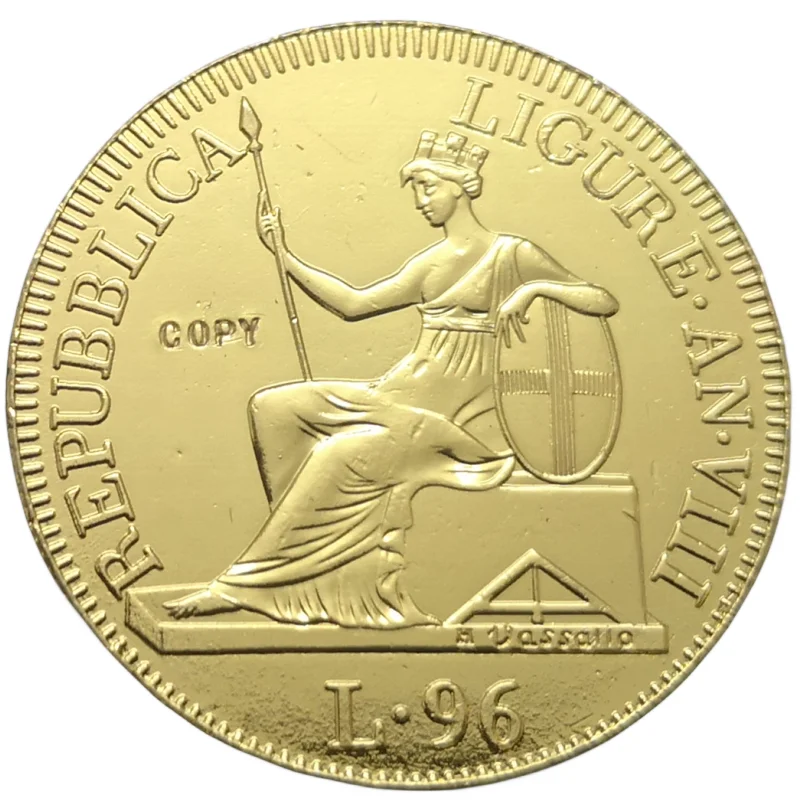 1805 Repubblica Di Genova (Ligurian Repubblica) (Italiano Uniti) 96 Lire Oro Copia Coin