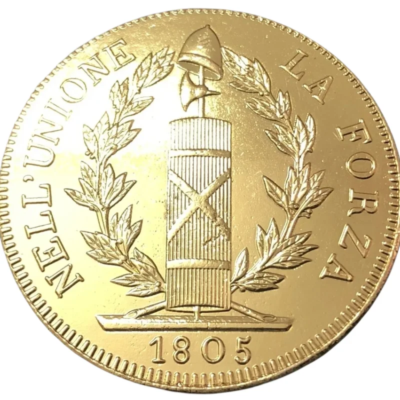 1805 Repubblica Di Genova (Italiano Uniti) 96 Lire Oro Copia Coin