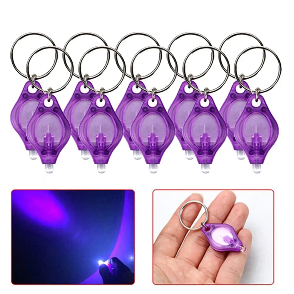 Mini Led Portachiavi Luci Torcia Uv Luce Uv Luce Di Emergenza Tascabile Mini Torcia Portachiavi Luce Nera Torce