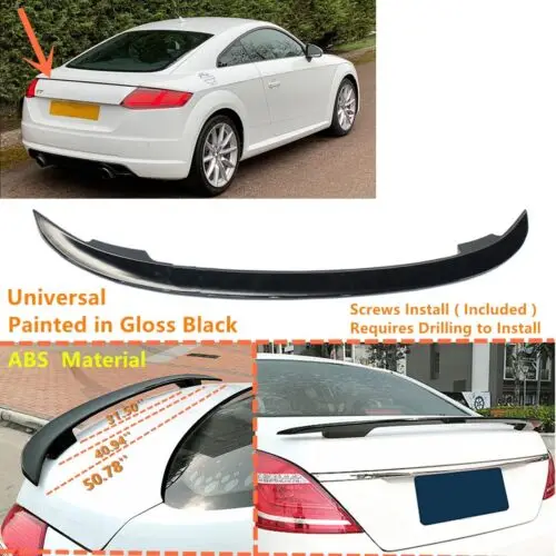 Misura Per 2016-2023 Audi Tt Tts Ttrs Coupe Abs Spoiler In Plastica Universal Trunk Sedan Kit Corpo Ala Posteriore Accessori