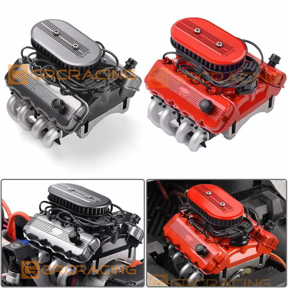 Grc Rc Car 1976 Modello 1/10 Simulazione V8 Ventola Del Cofano Motore Radiatore F76 Motore Radiatore Kit Versione Parti Del Radiatore