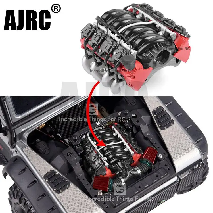 1Pcs Ls7 V8 Simulare Ventola Di Raffreddamento Del Radiatore Motore Elettrico Motore Per 1:10 Rc Auto Assiale Scx10 90046 Trx4 Redcat Ls7 V8 Motore