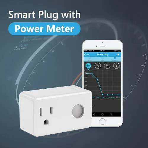 Broadlink Sp3 Energy Monitor Wifi Smart Plug Presa 16A Controllo Vocale Da Alexa E Google Casa Smart Home, Casa Intelligente Soluzione Di Controllo A 