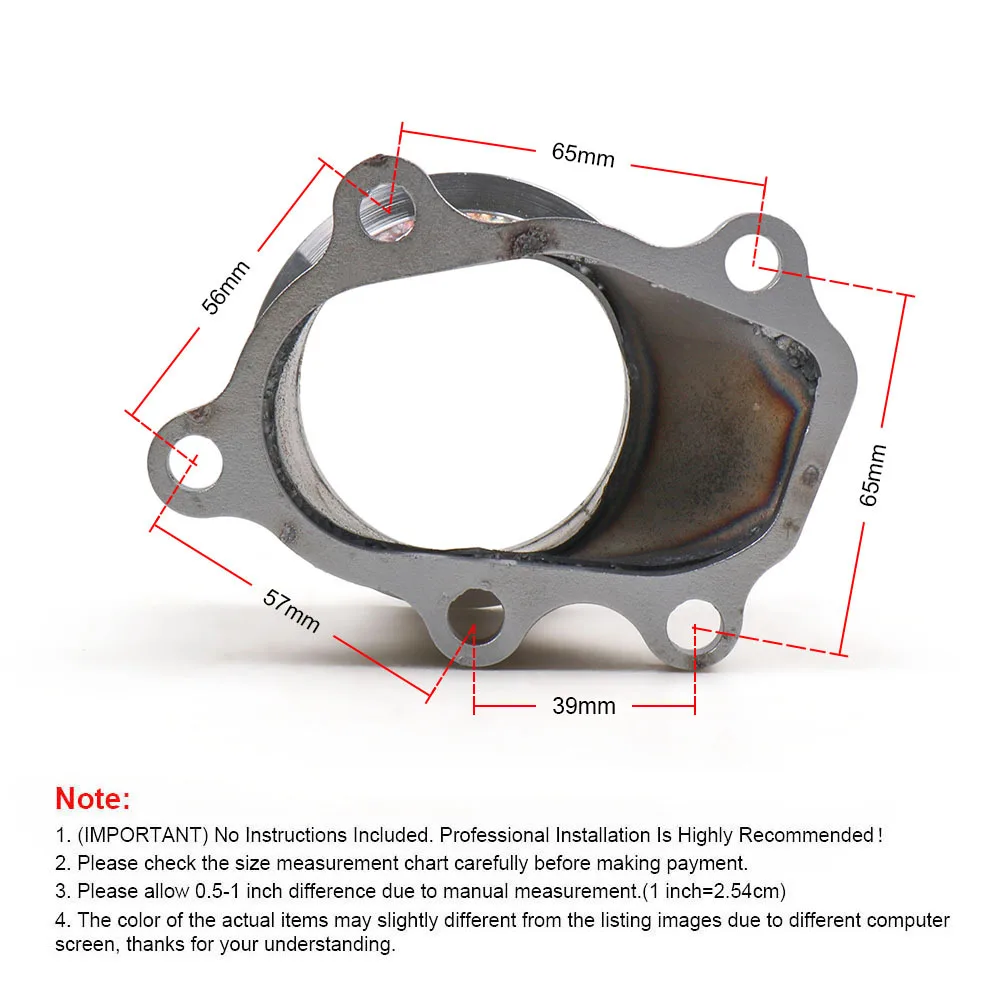 Flangia Per T25 T28 Gt25 Gt28 A 2.5 "63Mm V-Band Clamp Flange Turbo Down Pipe Adapter U Auto Car Supplies 1 Pz