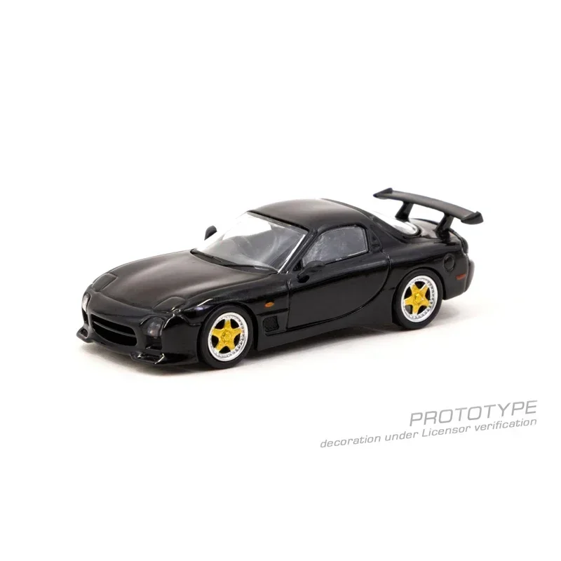 Tarmac Works 1:64 Rx7 Fd3S Speed A-Spec Brilliant Black Diecast Diorama Car Model Collection Miniature Carros Toys