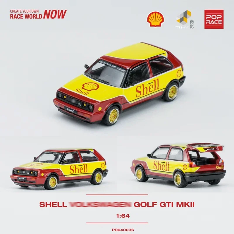 ** Pre Vendita ** Poprace 1:64 Golf Gti Mk2 Shell Diecast Diorama Model Collection Giocattoli Carros In Miniatura