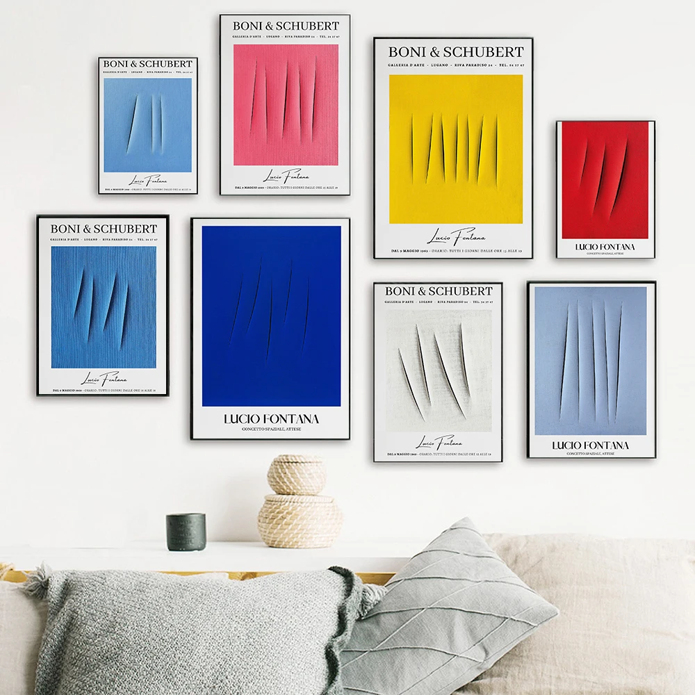 Lucio Fontana Museo Poster Concetto Spaziale Attese Mostra Stampe Arte Astratta Spazialismo Tela Pittura Decorazione Nordica