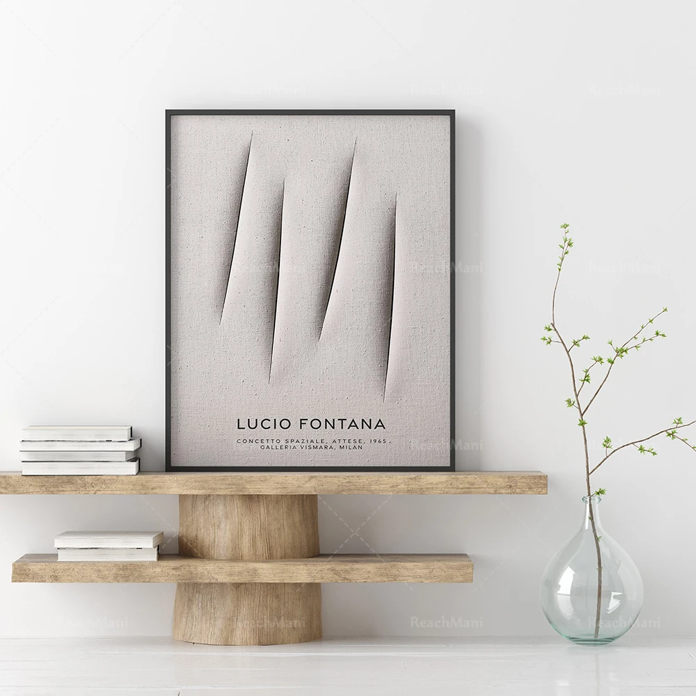 Mostra Lucio Fontana Stampa Di Alta Qualità | Poster Di Arte Astratta Lucio Fontana | Poster Minimalista Moderno Lucio Fontana