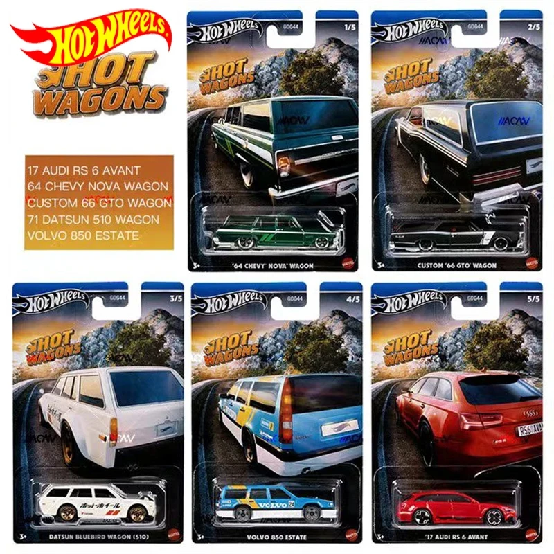 Original Hot Wheels Car Hot Wagon Kid Toys For Boys 1/64 Diecast Alloy Vehicle Volvo 850 Estate Custom 66 Gto Wagon Audi Rs Gift