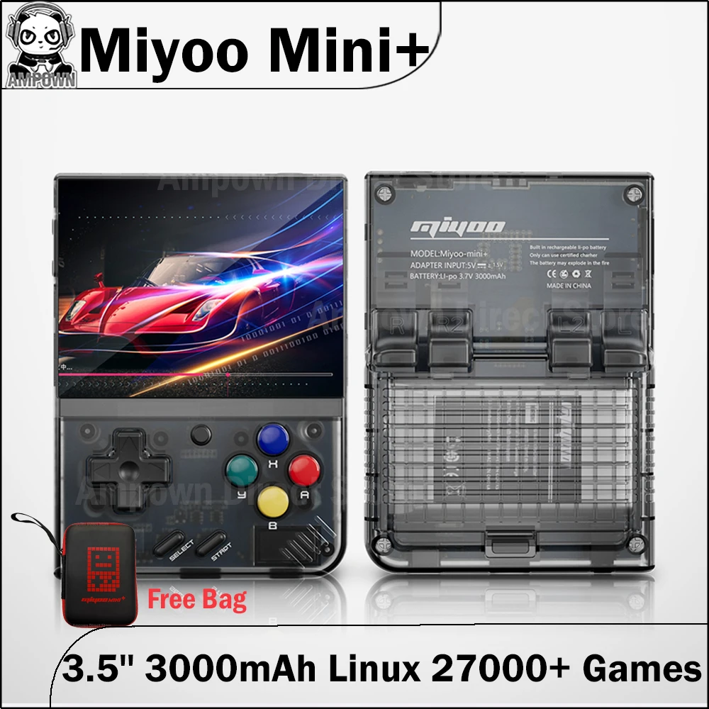 Miyoo Mini Plus Miyoo Mini + 3.5 ''Ips Retro Handheld Game Players Sistema Linux 3000Mah Console Per Videogiochi Arcade Atari2600 Md