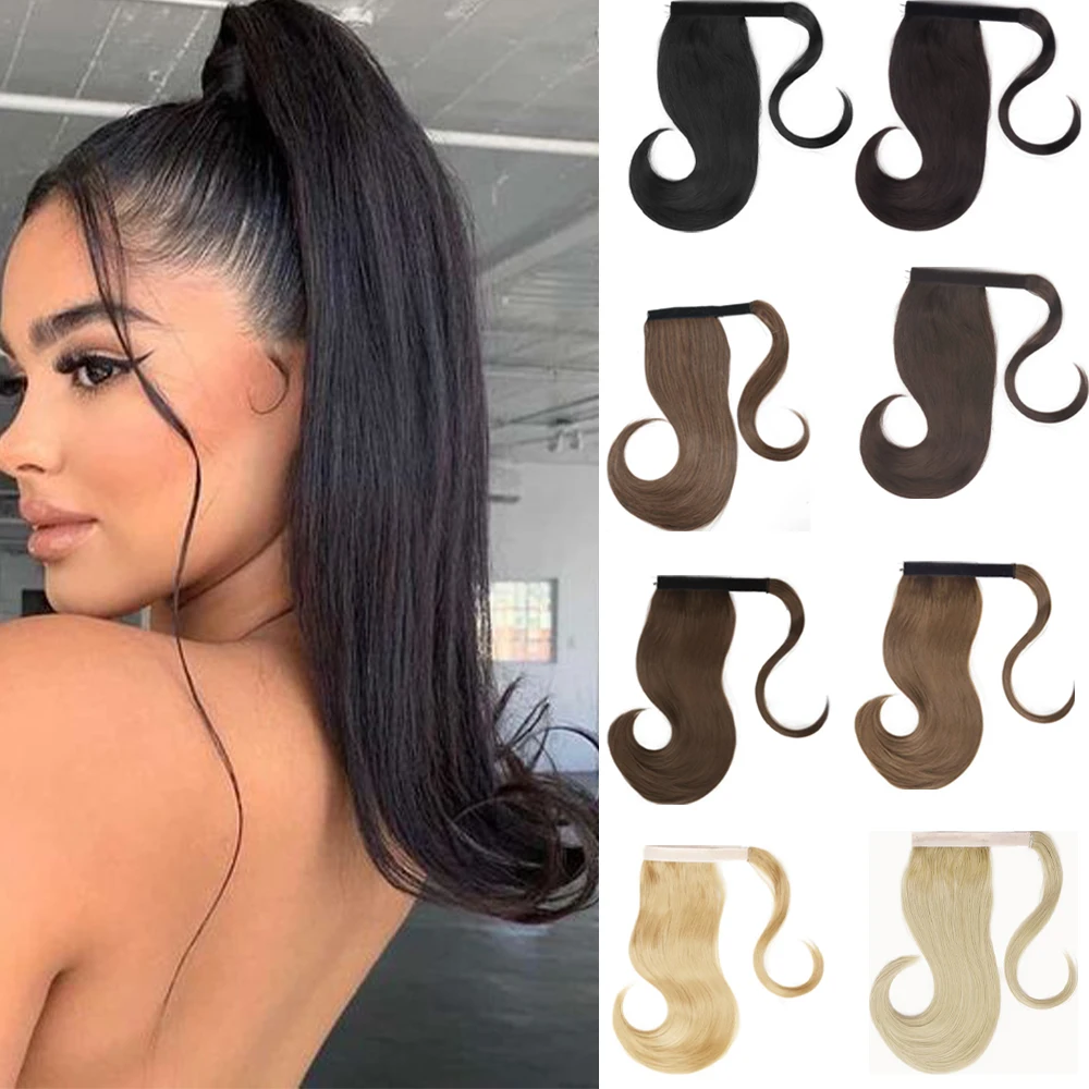 Lisi Girl Extension Sintetiche 18 Pollici Bounce Wrap Around Ponytai Hair Resistente Al Calore Wrap Around Pony Hairpiece Per Le Donne