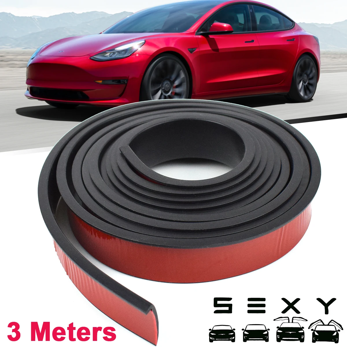 Car Fender Flare Wheel Arch Wing Expander Protezione Per Sopracciglia Auto Mudguard Lip Body Cover Splash Guard Per Tesla Model 3 S X Y