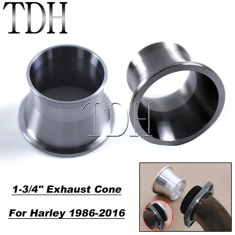 2 Pz Moto 1-3/4 "Porta Di Scarico Coni Di Coppia Tubo Di Trascinamento Coni Di Potenza Coni Anti-Inversione Per Harley Sportster Dyna Touring