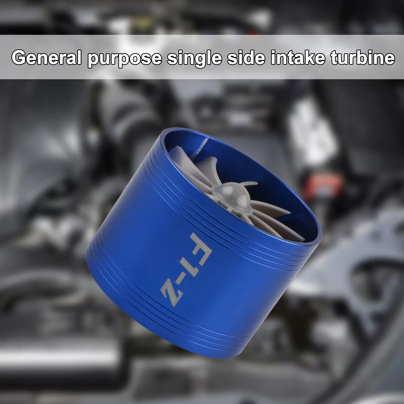 Turbonator Universale Per Presa D'Aria Per Auto Turbina A Ventola Singola Super Benzina Fuel Saver Turbo Super Charger Tubo Diametro 65-74Mm (Blu)