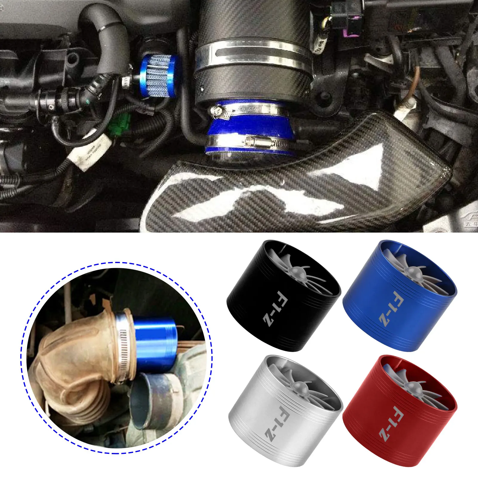 65-74Mm Turbonator Presa D'Aria Per Auto Turbina A Ventola Singola Super Benzina Fuel Saver Turbo Super Charger Universale Per Tubo Di Aspirazione Del