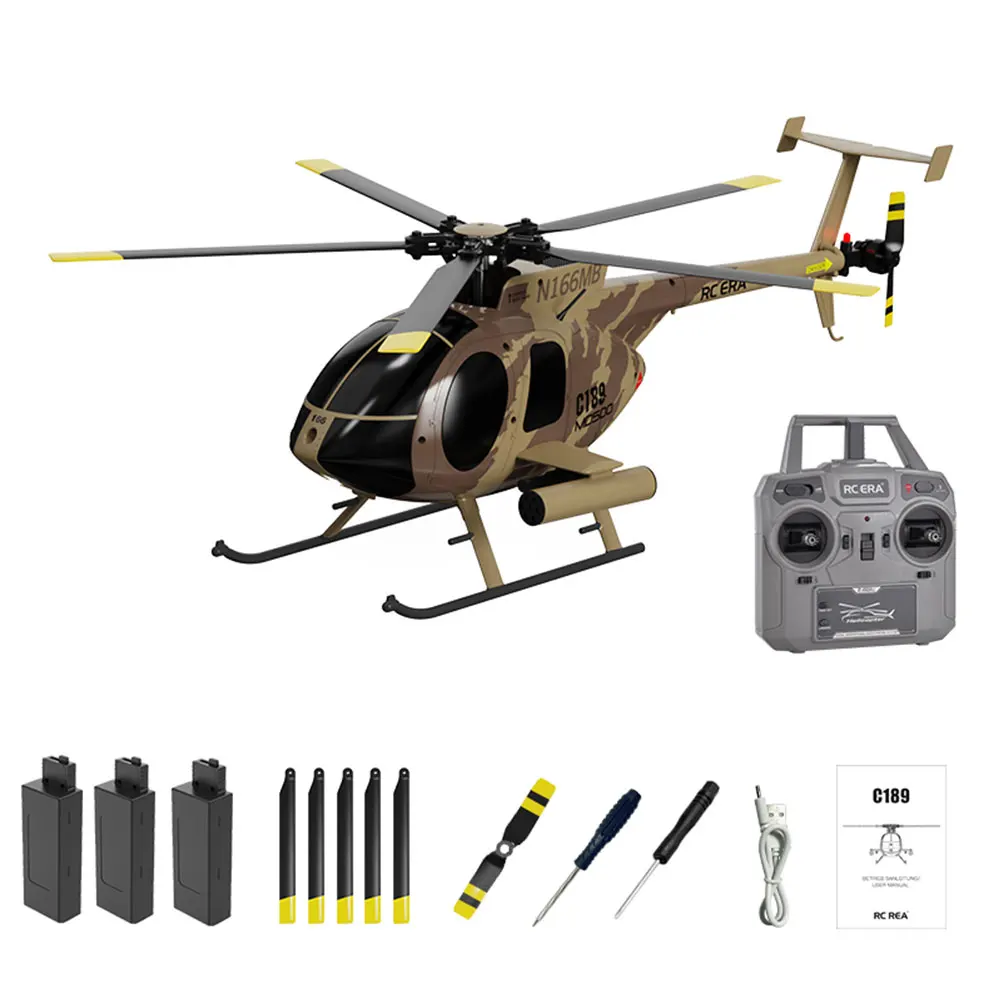 Rc Era C189 Md500 2.4G 4Ch Uav 1:28 Altezza Fissa Single Blade Flybarless Rc Elicottero Rtf