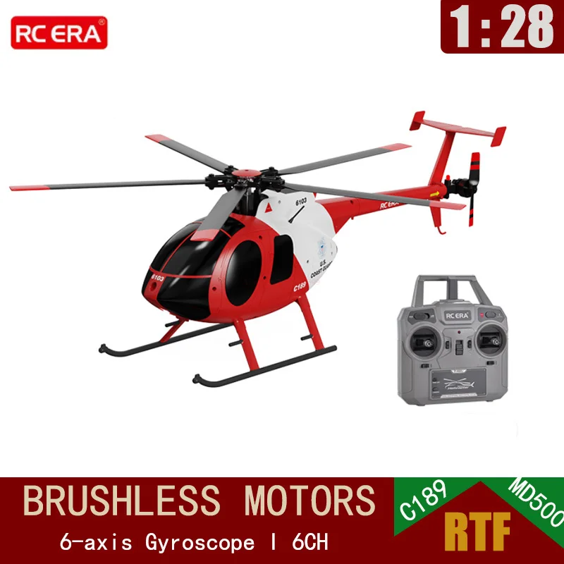New Rc Era 1:28 C189 Bird Rc Helicopter Zanna Md500 Dual Brushless Simulation Model 6-Axis Gyro Simulation Model Toys