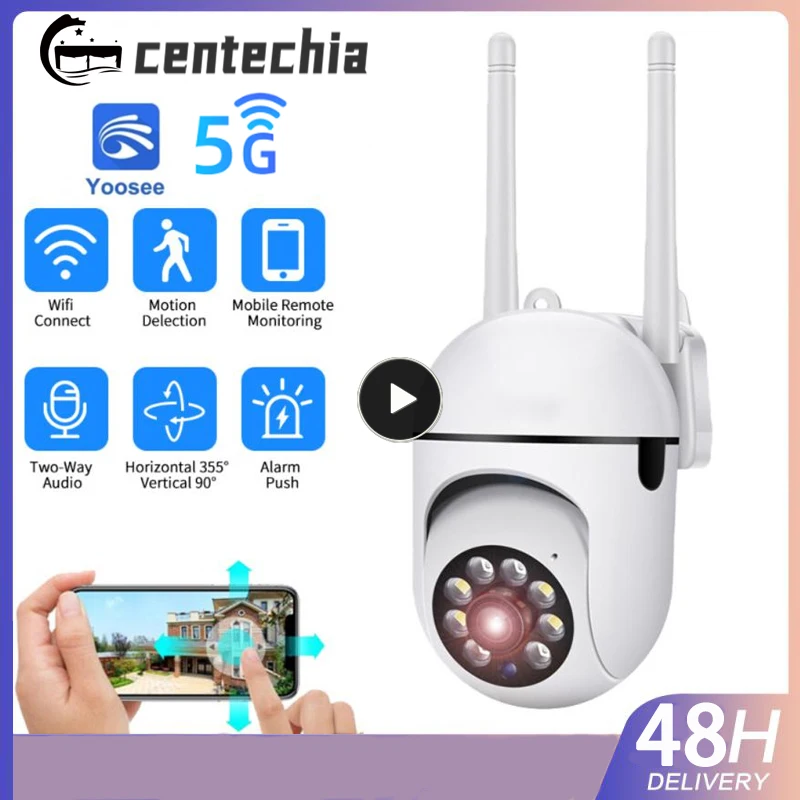 Telecamera Di Sorveglianza Wireless Di Sicurezza Domestica Telecamera Wireless Hd 1080P Audio Bidirezionale Telecamera Ptz Da 2Mp Telecamera Cctv Este