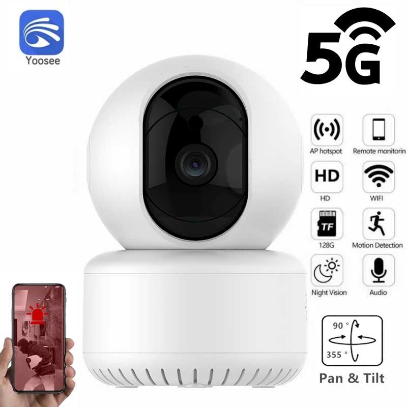 2Mp Yoosee Wifi 5G Telecamera Wireless Pan Tilt Home Security Telecamera Wireless Motion Detection Slot Per Scheda Sd Wifi Telecamera Cctv Ir
