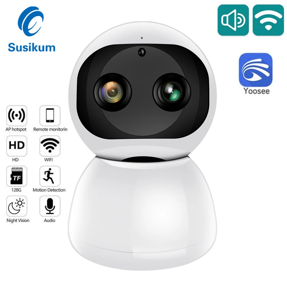 1080P Yoosee Dual Lens Wifi Camera Two Ways Audio Security Protection Wireless Smart Home Camera Indoor