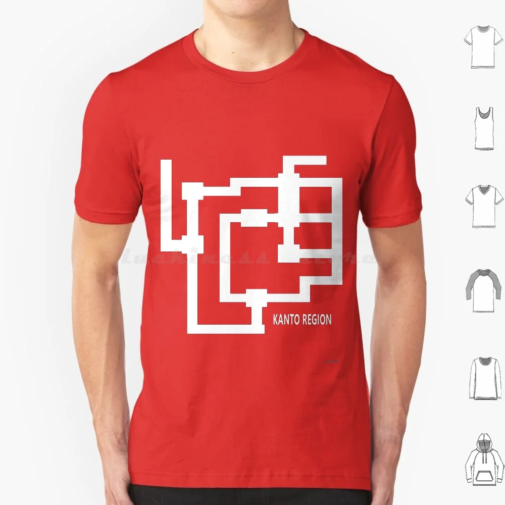 Kanto Region Map T Shirt Uomo Donna Bambini 6Xl Kanto Region Anime Charizard Ash Misty Brock Cinema Film Film Tv Raichu