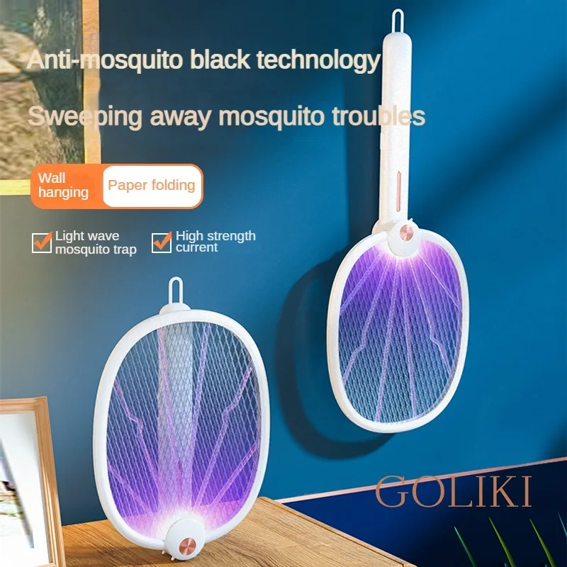Aggiornamento Pieghevole Elettrico Mosquito Killer Zapper Raqueta Mata Electrico 1200Mah Usb Killer Zanzare Mata Mouche De Anti Zanzare
