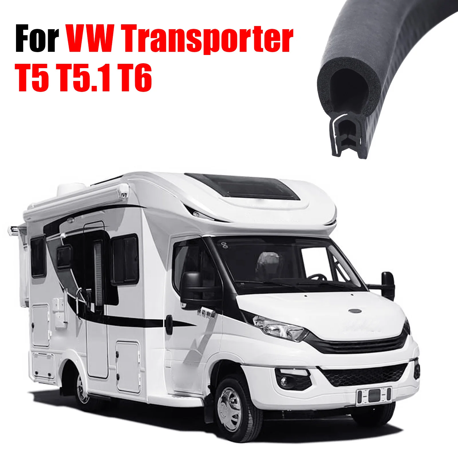 Per Vw Volkswagen T5 T5.1 T6 Transporter Campervan California 2M Car Door Epdm Trim Seal Strip Con Lampadina Laterale In Pvc