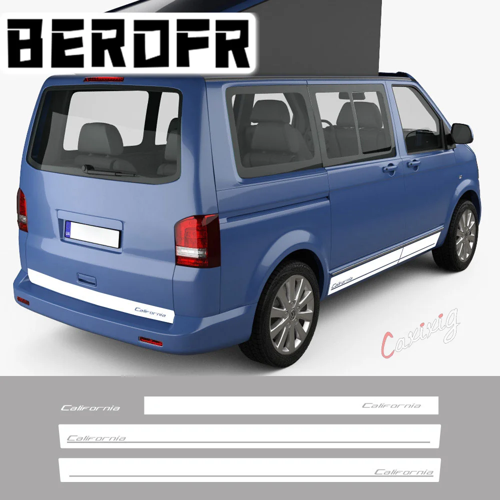 4 Pezzi Adesivi Per Auto Per Volkswagen Vw Transporter T5 T6 California Side Rear Door Line Camper Van Decalcomanie In Vinile Accessori