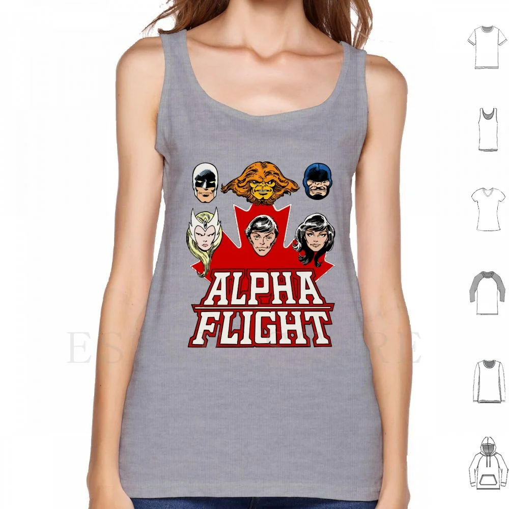 Alpha Flight Heads-Canada Canotte Gilet Senza Maniche Alpha Flight Aurora Comics Guardian Heads Mutant Northstar Retro