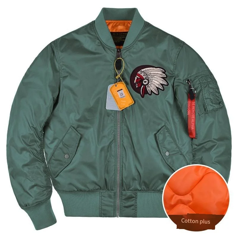 New Alpha Martin Fashion Flying Bomber Giacca Imbottita In Cotone Cappotto Invernale Da Uomo Giacca Da Baseball Allentata Ricamata Con Testa Indiana