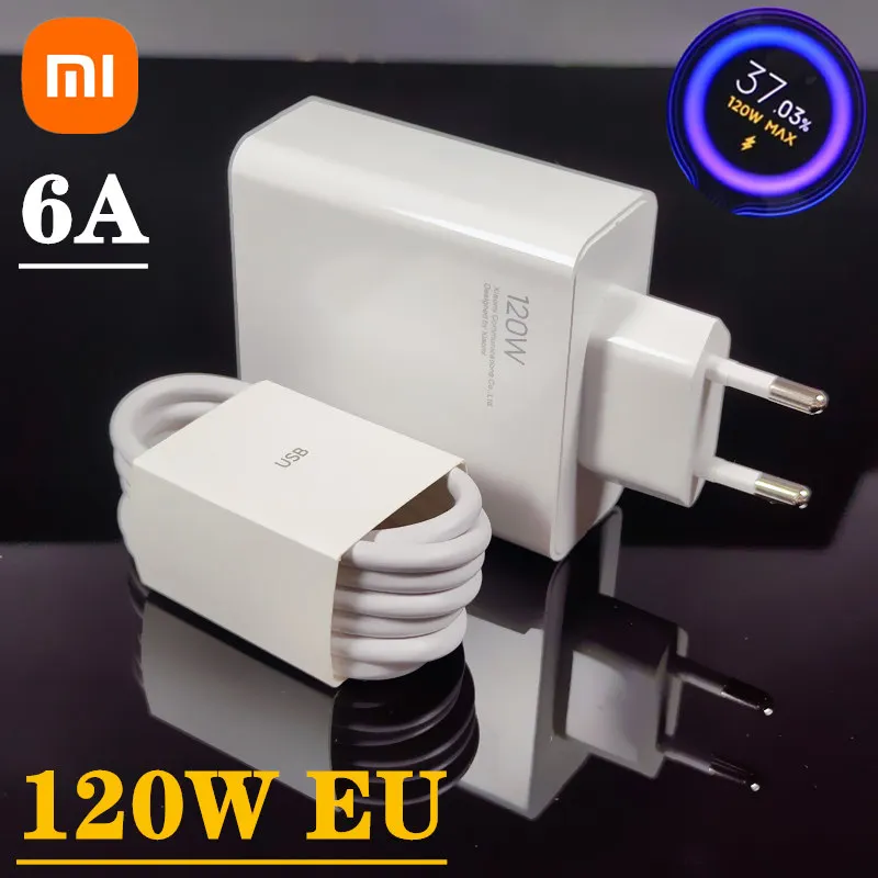 Caricabatterie Xiaomi Caricabatterie Rapido Originale Ue Da 120W Ricarica Rapida Xiaomi 10 Redmi K30 Pro/10X Pro Laptop Air