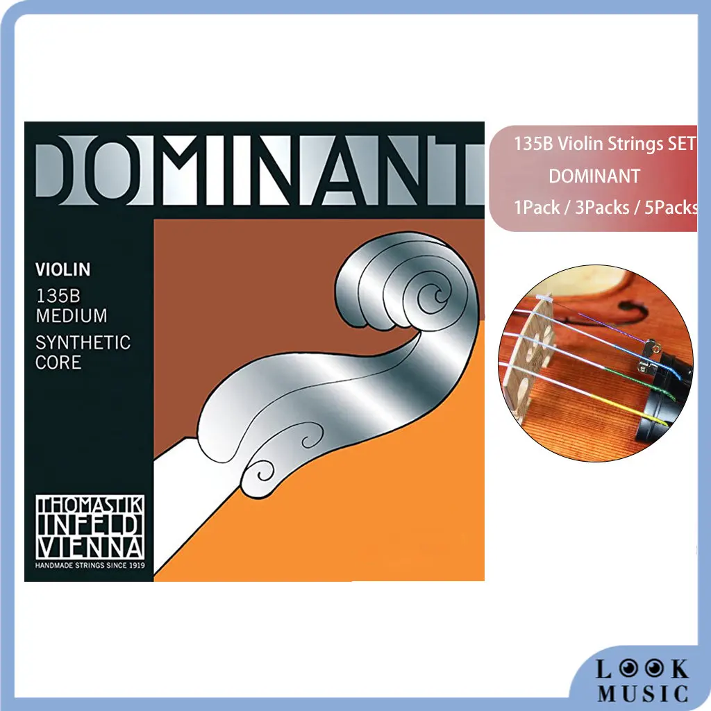 Look 1 Confezione/3 Confezioni/5 Confezioni 4/4 Corde Per Violino Fiddle String Thomastik Medium G D A E String Dominal String Thomastik-Infeld 135B