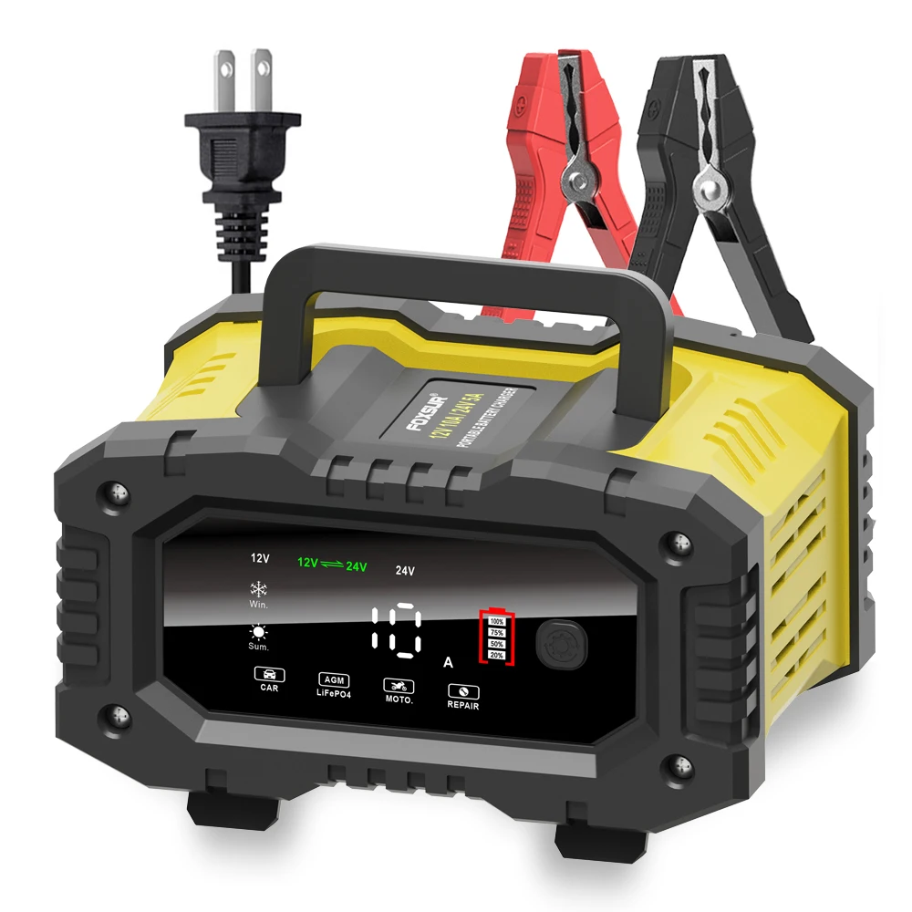 Caricabatteria Per Moto E Auto 12 V10A/24V 5A 6Ah-200Ah Batteria Al Piombo/Start Stop Lifepo4,Agm,Efb,Gel, Utilizzo Della Batteria Ca