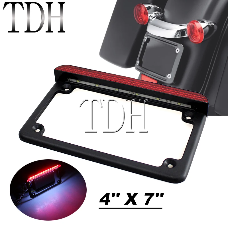 Telaio Targa Moto 4X7 Pollici Nero Enduro Motor Bike Scooter Chopper Supporto Staffa Per Yamaha Mt09 Harley Touring