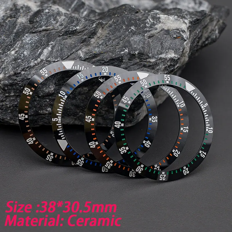 38Mm * 30.5Mm New Ceramic Watch Bezel Diving Watch Case Fit Seiko Nh35 Nh36 Movimento Orologio Da Uomo Parte Di Riparazione Per Daytona Sub Gmt