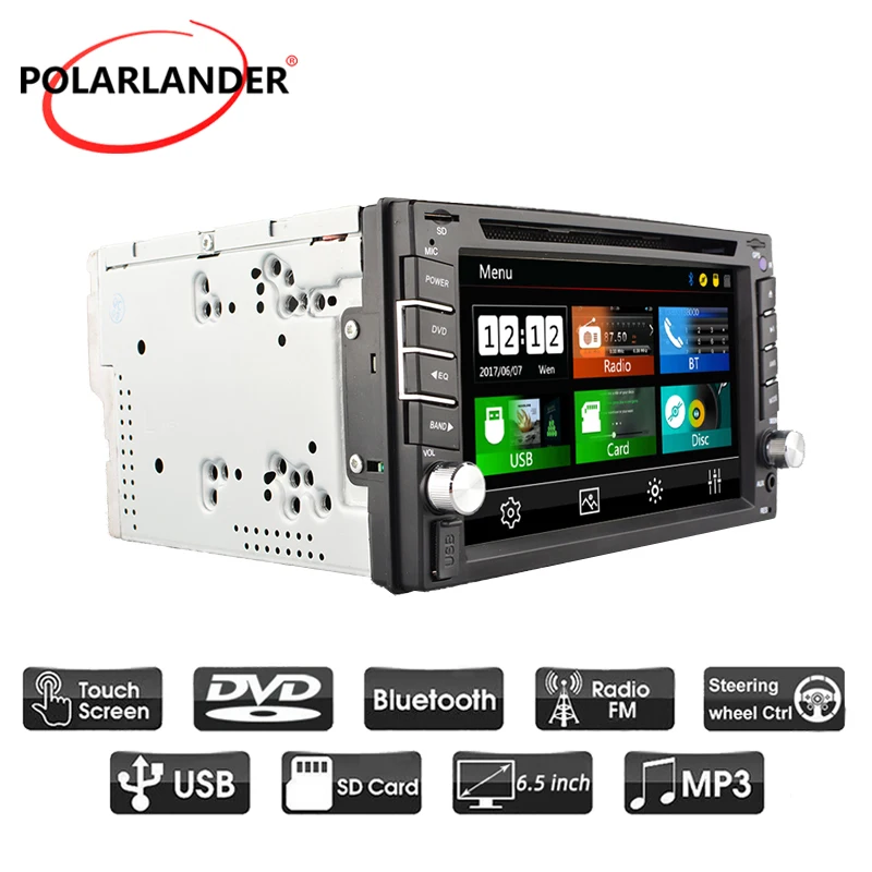 Lettore Mp5 2 Din Radio Cassette Player 7 "Telecomando Autoradio Dvd/Cd Bluetooth Touch Screen Autoradio Stereo Usb/Sd/Aux