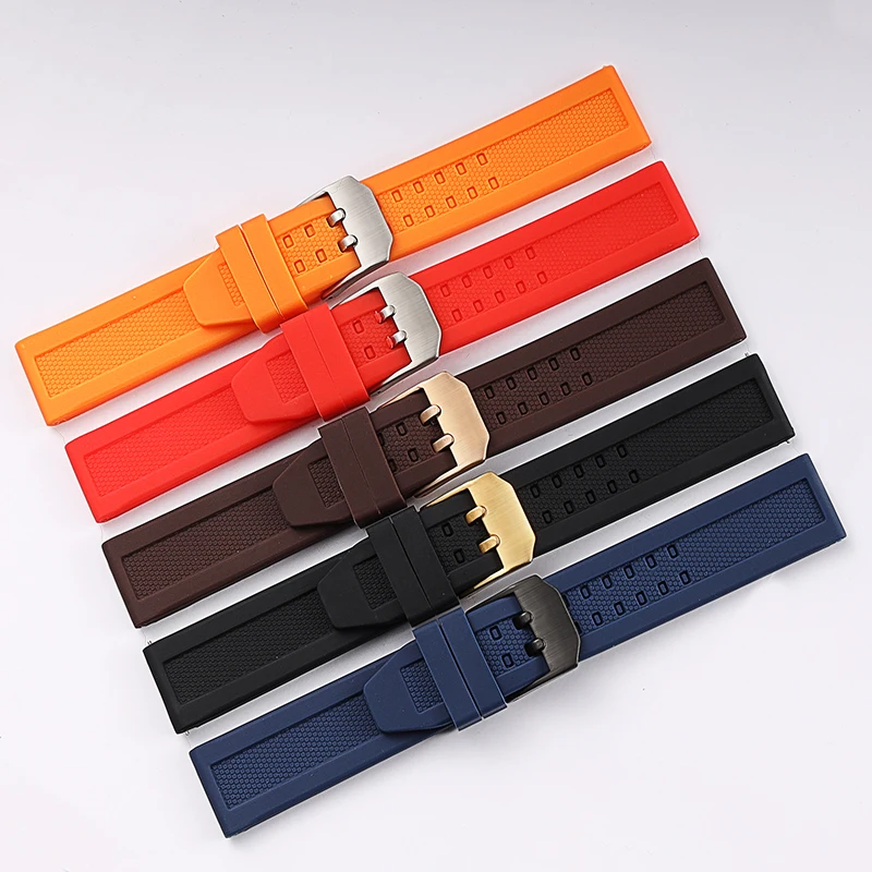 Cinturino In Silicone Per Hamilton Armani Citizen Blancpain Seiko Watch Band Man Fibbia Per Orologio In Acciaio Inossidabile