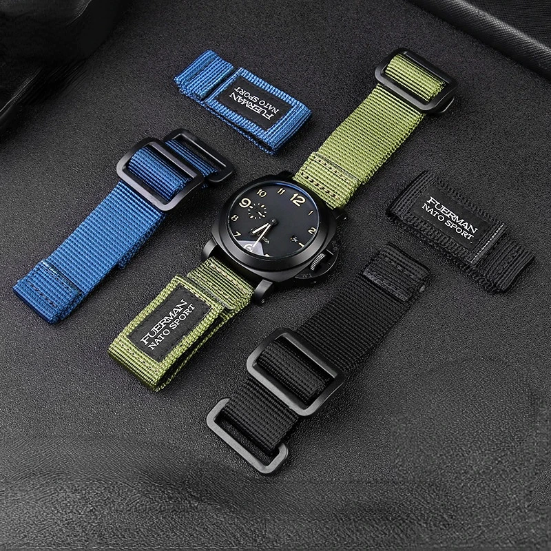 Cinturino Per Panerai Bell & Ross Hamilton Hook And Loop Nylon Canvas Br Watch Band Men 20Mm 22Mm 24Mm