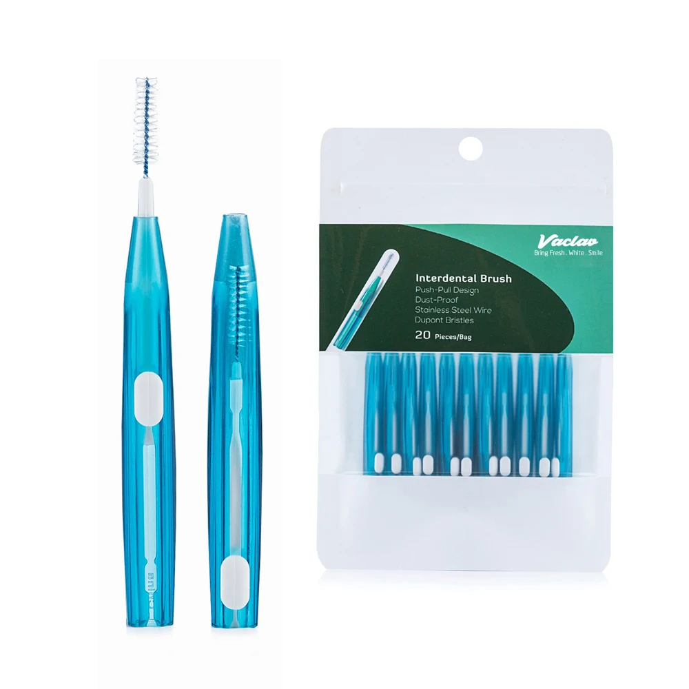10/20 Pz Adulti Spazzolino Interdentale Push-Pull Dentale Interdentale Spazzole Stuzzicadenti Presa Dente Gap Pulizia Filo Interdentale Spazzolino Da 