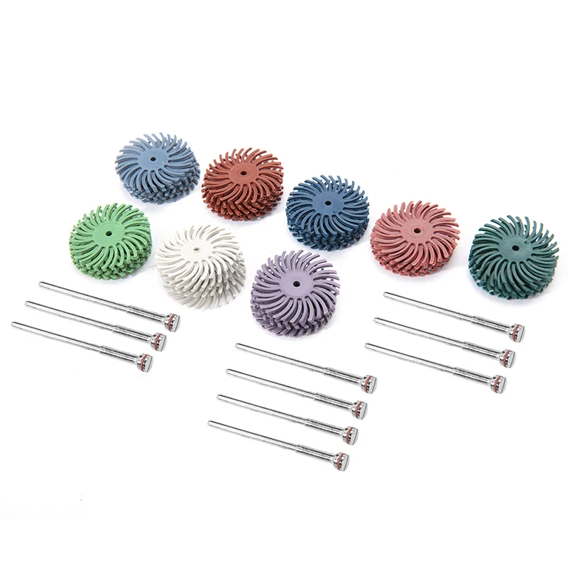 20 Pz Dental Rubber Polisher Wheel 80 ~ 2500 Grana Dente Lucidatura A Spirale Disco Diamantato 25Mm Odontoiatria Resina Composita Mandrino Frese