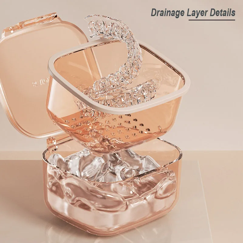2022 Multi-Function Dental Braces Storage Box 3 Layers Denture Retainer Soaking Container Partial Teeth Brace Mouthguard Case