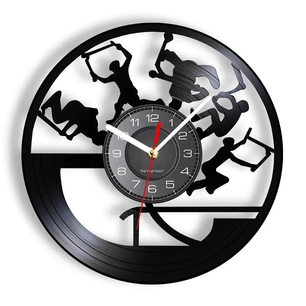 Freestyle Stunt Scooting Album In Vinile Orologio Da Record Riutilizzato Orologio Da Parete Per Skateboard Sportivo Fresco Con Opere D'Arte Di Illumin