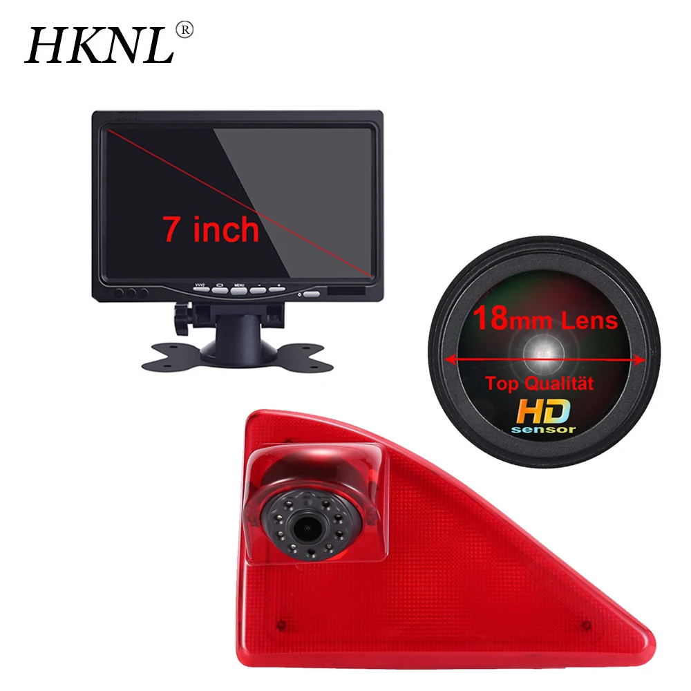Hknl 18Mm Hd Lens Car Rear View Camera + Monitor Mirror Per Opel Vauxhall Movano Renault Master Nissan Nv400 2010 Luce Freno Ccd