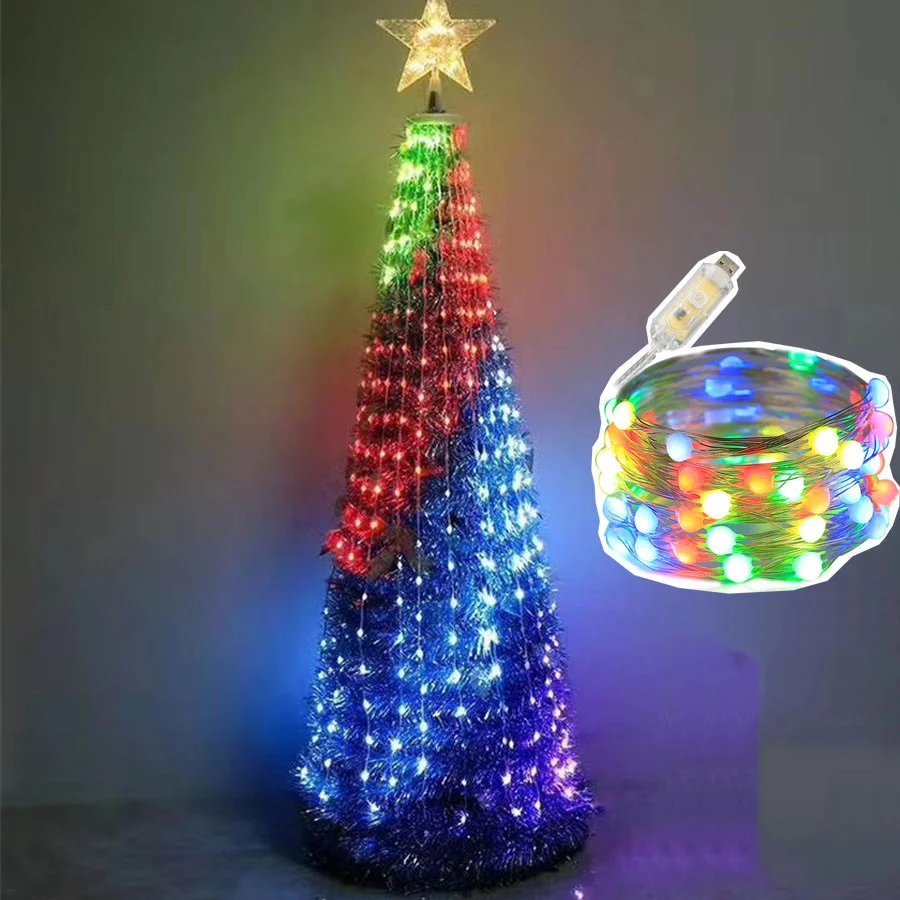 Usb Remote 16 Colori Led Garland Twinkly Fairy String Lights Festone Per Esterni Per La Decorazione Dell'Albero Di Natale Di Capodanno Del Giardino Di