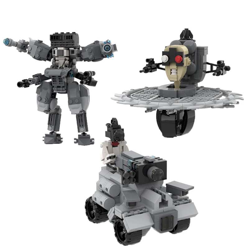 Blaster Tank & Camera Mech & Flying Buzzsaw Toilet Da Skibidi Toilet Cartoon Anime Personaggi Building Blocks Giocattoli Per Bambini