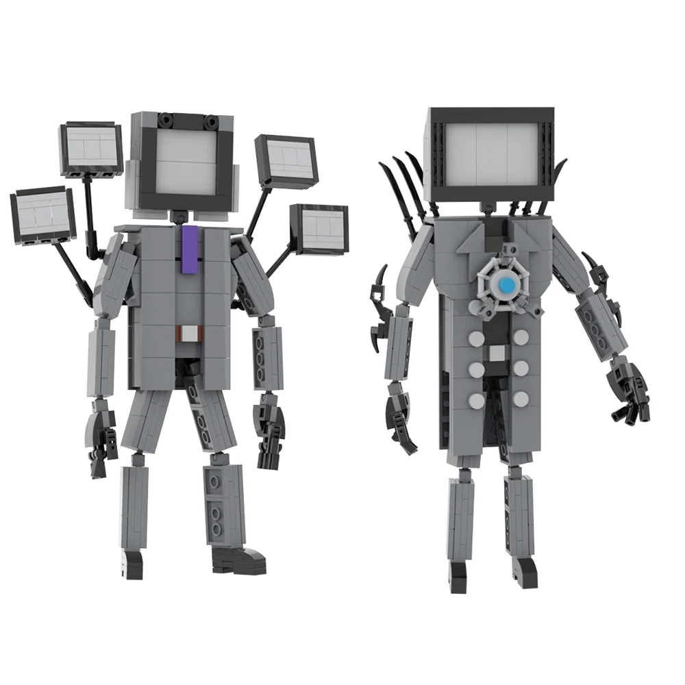 Skibidi Toilet Tv Man Boss E Large Tv Man Monsters Model Fai Da Te Building Blocks Giocattoli Suit For Kids Gift