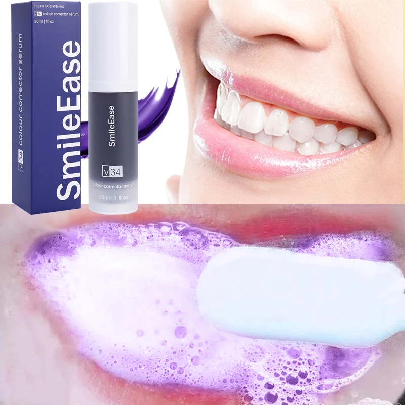 Mousse Detergente Per Denti Viola Pressa In Bottiglia Dentifricio Rinfresca L'Alito Sbianca Le Macchie Dei Denti Rimozione Delle Macchie Pulizia Denta