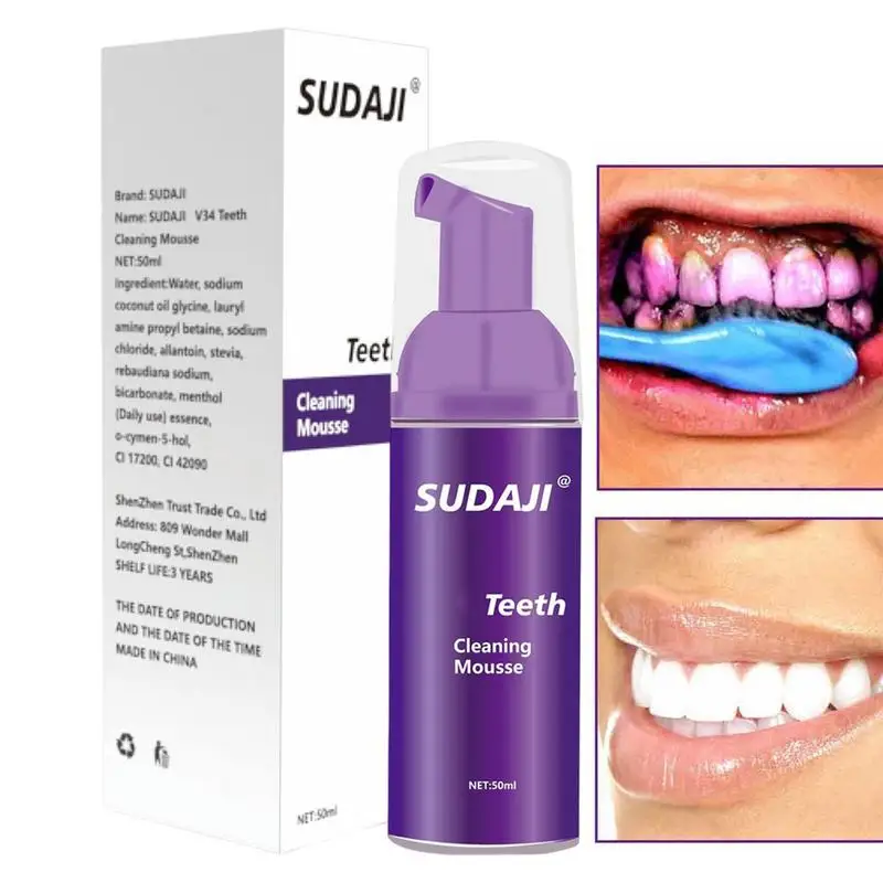 Mousse Sbiancante Per Denti Pulizia Orale Denti Cure Odontoiatriche Dentifricio Viola Sbiancare Riparazione Sbiancante Macchia Gialla Alito Fresco